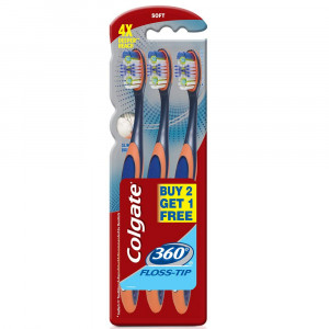 Colgate 360 Floss Tip ToothBrush (Buy 2 Get 1)