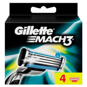 Gillette Mach 3 Cartridge, 4 Count