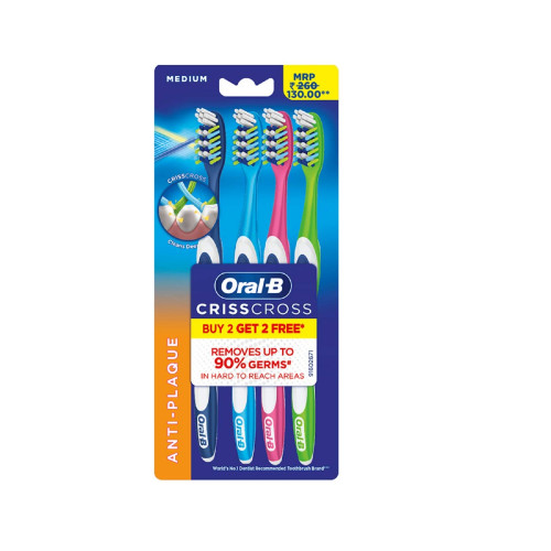 Oral-B Anti-Plaque Toothbrush - (Buy 2 Get 2 Free)Medium