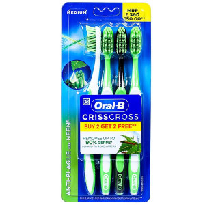 Oral-B Anti-Plaque with Neem Soft Toothbrush-(Buy 2 Get 2 Free)