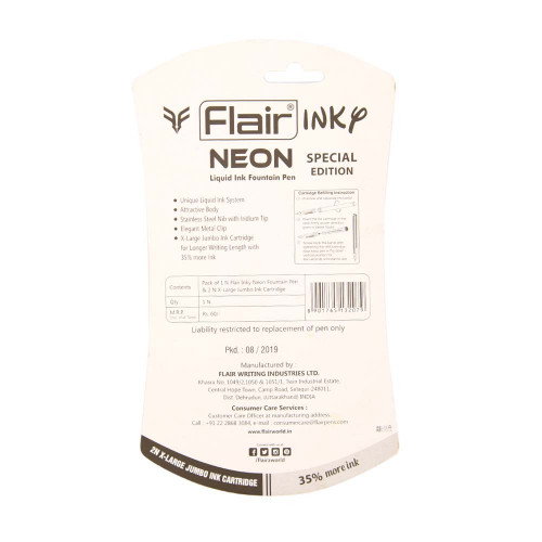 Flair Inky Neon Liquid Ink Fountain Pen-1pc