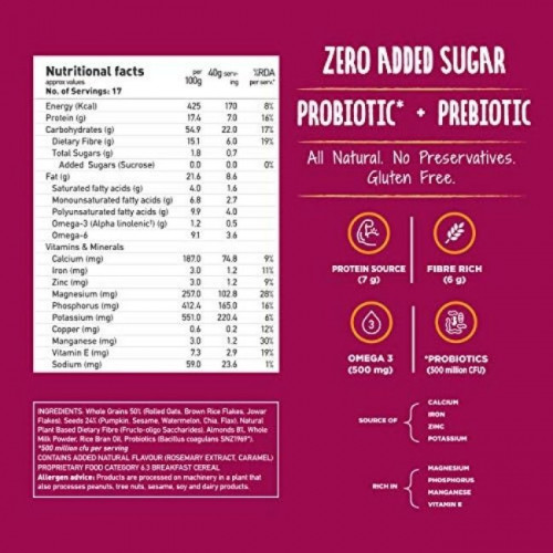 Yogabar Muesli 91% Fruits Nuts Seeds