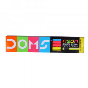 Doms neon rubber tipped graphite pencils 10 nos